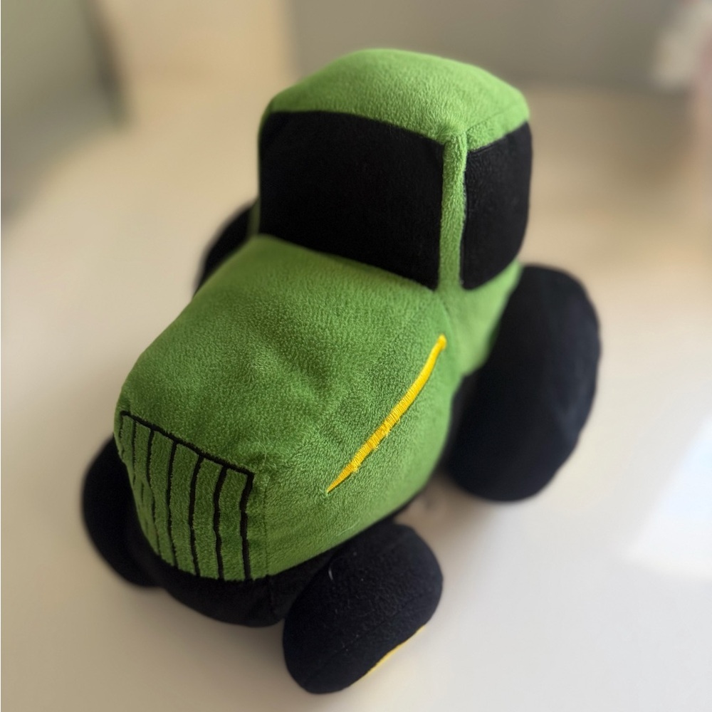 John Deere Plush Green and Black Toy Tractor